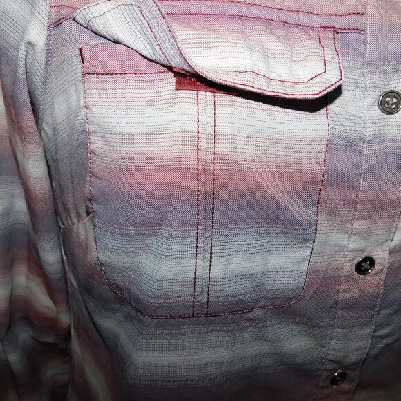 Columbia Pilsner Peak Ombre Stripe Long Sleeve Women S Shirt UPF 50 button front - Picture 6 of 13